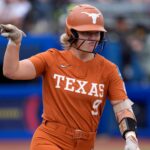 Joley Mitchell shown playing for Texas in Women's College World Series.