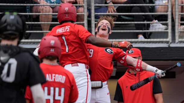 Georgia players celebrate.