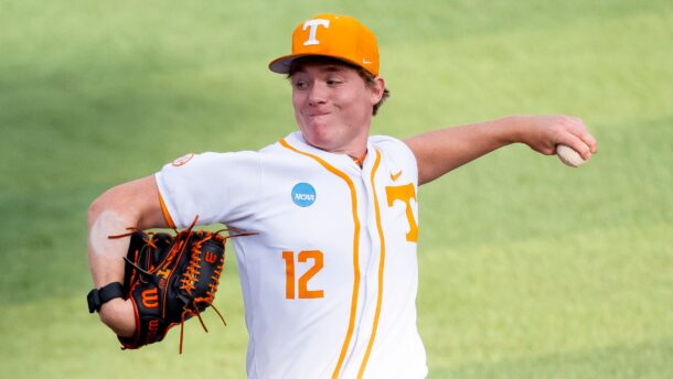 Tennessee ace Liam Doyle pitches.