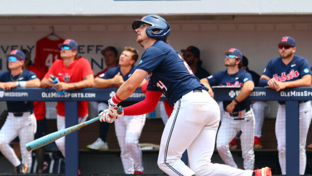 Ole Miss catcher Austin Fawley.