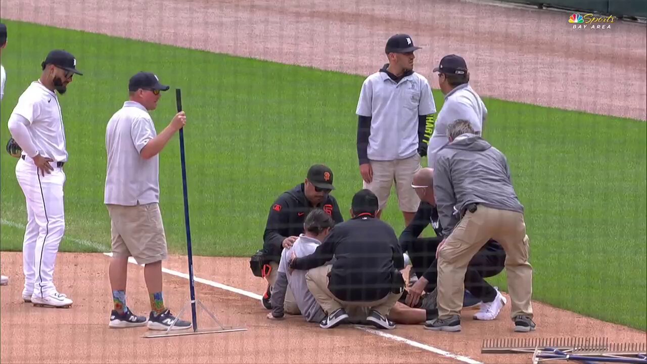 MLB grounds crew member gets injured on field, flips off TV cameras