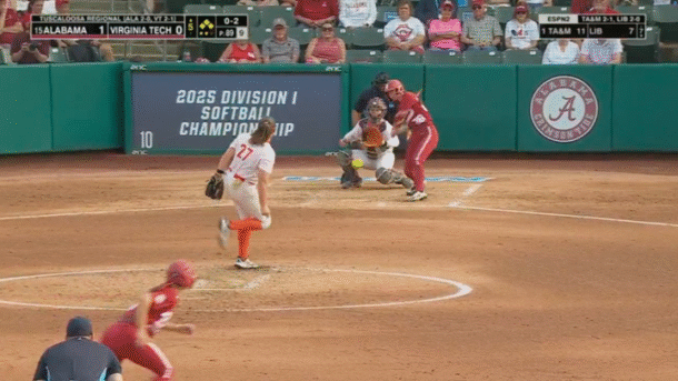 Alabama softball in action.