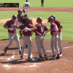 Jace LaViolette celebrates a grand slam.