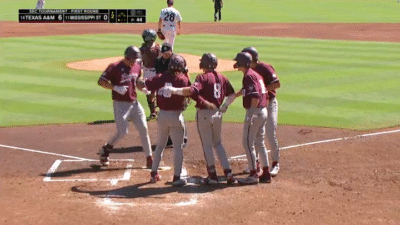 Jace LaViolette celebrates a grand slam.