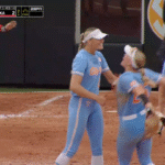 Tennessee softball celebrates a win.