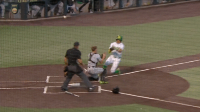 Oregon vs. UVU in baseball action.