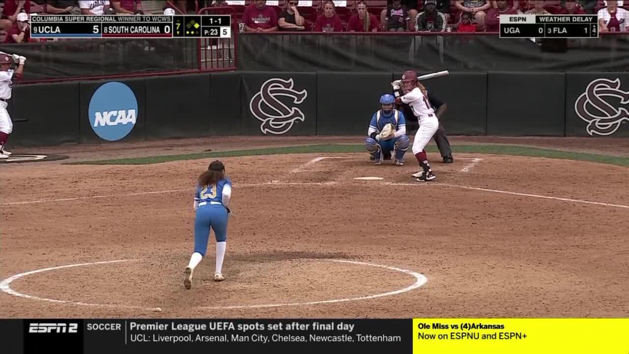 South Carolina shut out by UCLA in decisive Game 3 of Super Regional