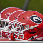 Georgia football helmets.