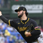 Pittsburgh Pirates star Paul Skenes pitches.