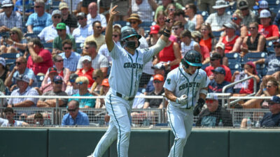 Coastal Carolina players celebrate.