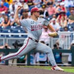 Gage Wood pitches against Murray State in Omaha.