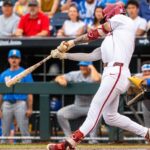 Arkansas's Wehiwa Aloy in the College World Series.