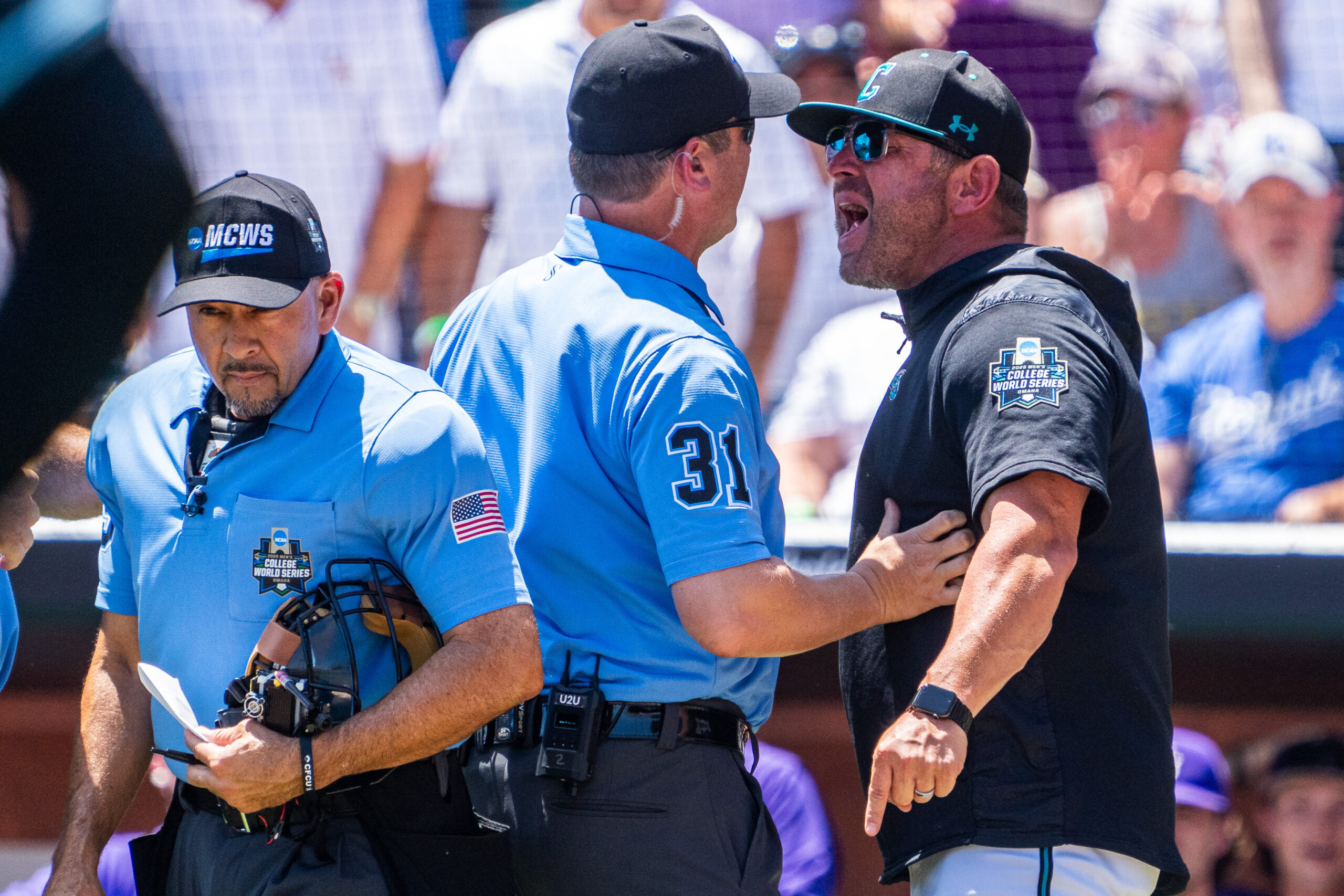 Fans, media blast ‘ump show’ after Kevin Schnall ejected in 1st inning of CWS finals game