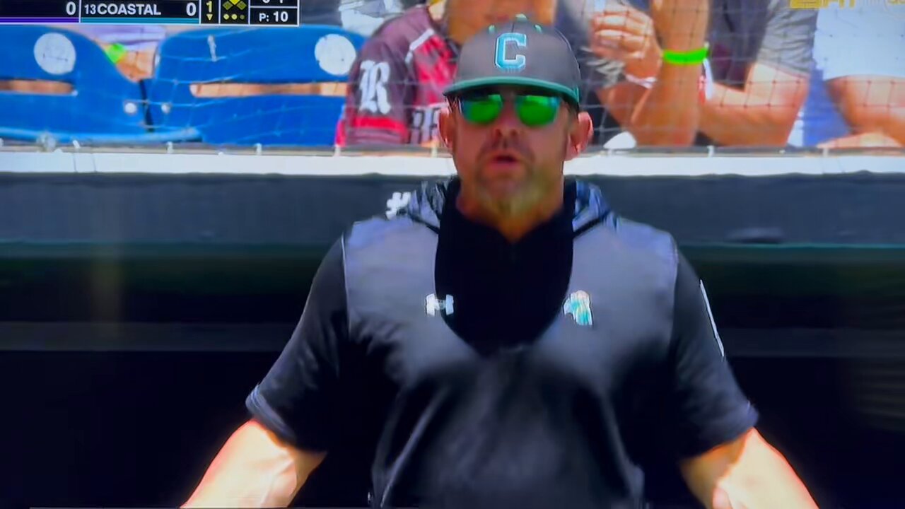 Coastal Carolina head coach Kevin Schnall ejected in 1st inning of CWS Finals Game 2