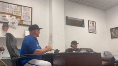 Jac Caglianone learns of his call-up.