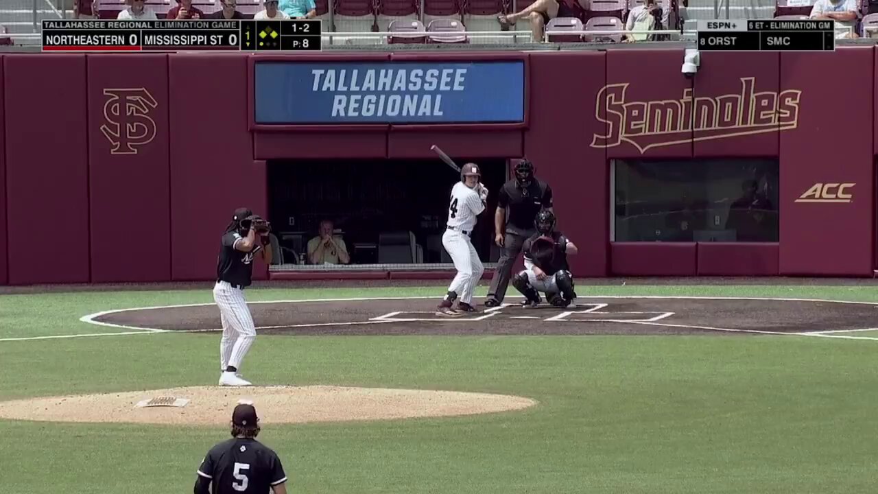 Mississippi State edges Northeastern in elimination game to stay alive in Tallahassee Regional