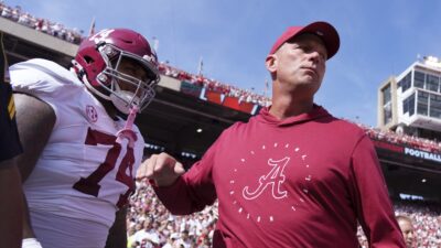 Alabama head coach Kalen DeBoer.