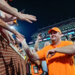 Josh Heupel celebrates a win.