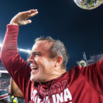 South Carolina head coach Shane Beamer celebrates.