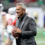 FOX analyst Urban Meyer before a game.