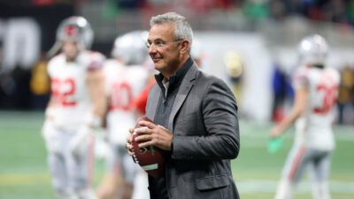 FOX analyst Urban Meyer before a game.