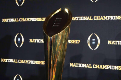 College Football Playoff trophy.