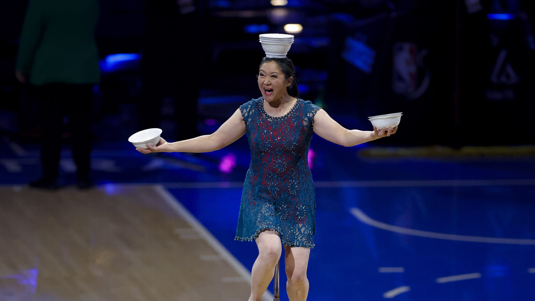 Red Panda attended to after scary fall during halftime of WNBA game