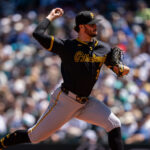 Paul Skenes pitches for the Pittsburgh Pirates.