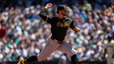 Paul Skenes pitches for the Pittsburgh Pirates.