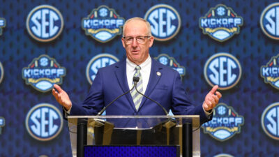 Greg Sankey speaks at 2025 SEC Media Days.