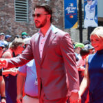 Paul Skenes and Livvy Dunne walk the All-Star Game red carpet.