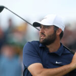 Scottie Scheffler plays at the Open Championship.