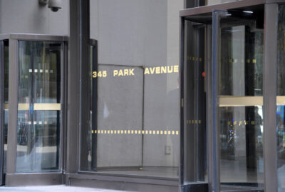 The front of the NFL's headquarters in Manhattan.