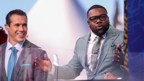 Mark Ingram on the set of FOX's Big Noon Kickoff.