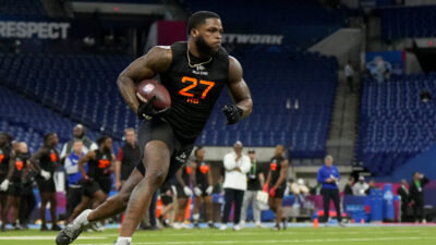 Rocket Sanders at the NFL Combine.