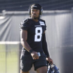 John Metchie shown at Houston Texans training camp.