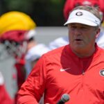 Georgia coach Kirby Smart at fall camp.