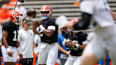 Florida quarterback DJ Lagway in practice.