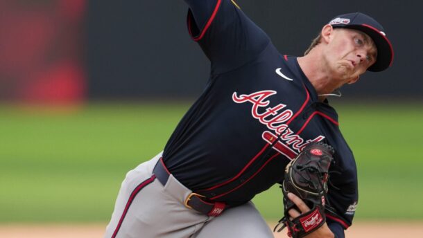 Hurston Waldrep pitches in the Speedway Classic.