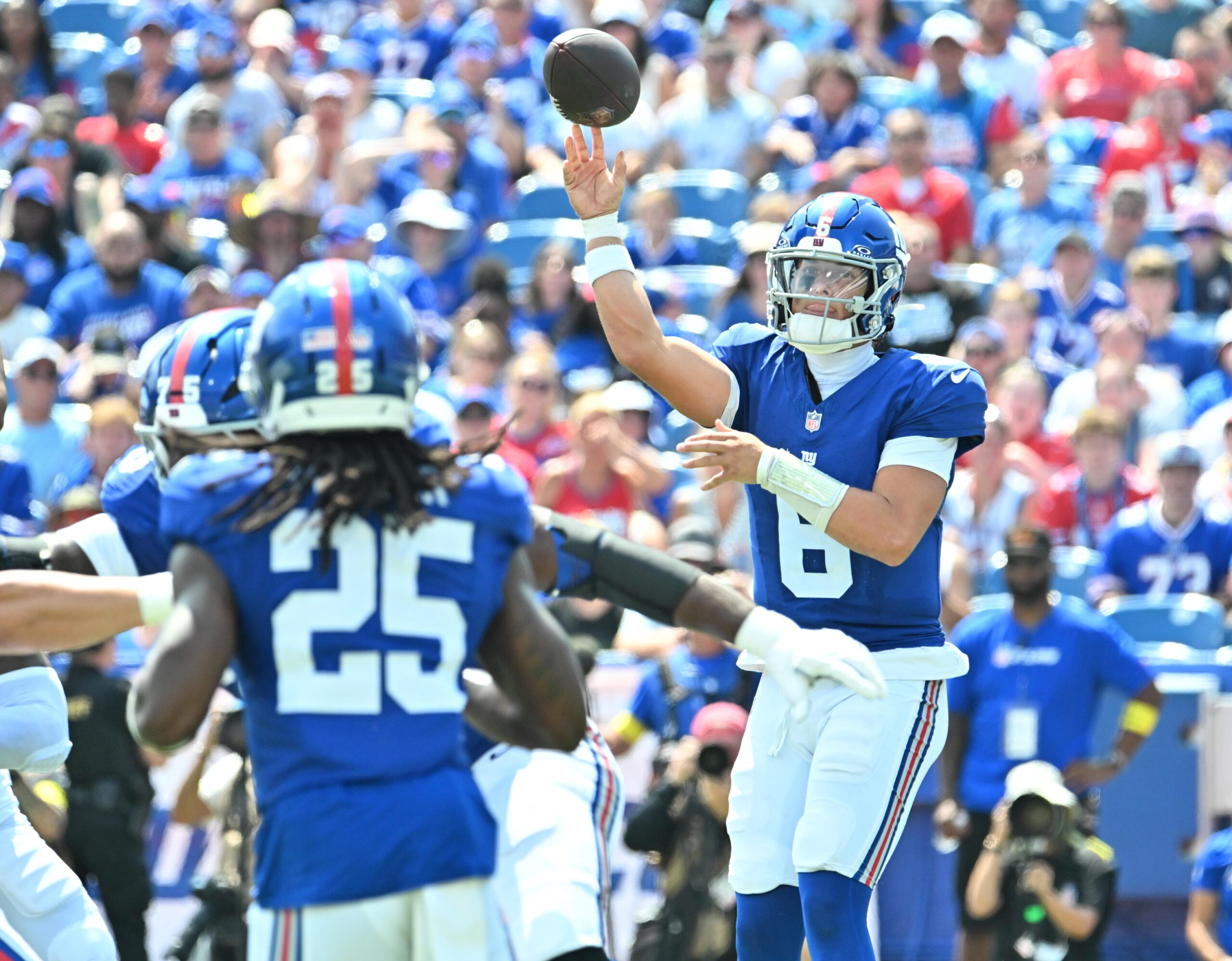 Jaxson Dart drops a dime for first NFL preseason TD pass - Saturday ...
