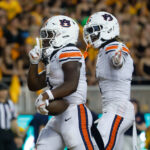 Auburn celebrates a touchdown against Baylor.
