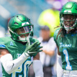 Tulane players celebrate vs. Northwestern.