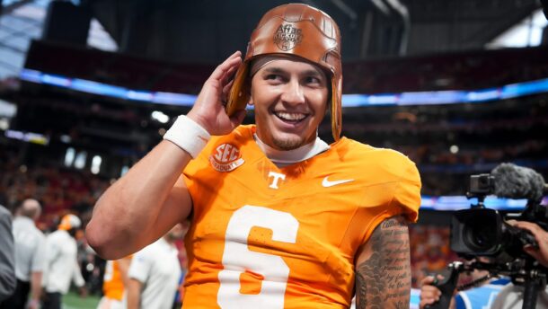 Joey Aguilar after the Aflac Kickoff Game.