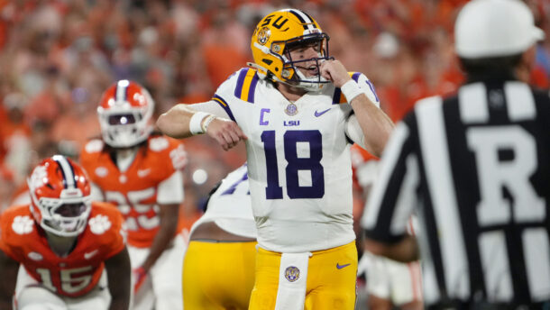 LSU quarterback Garrett Nussmeier.