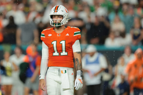 Miami quarterback Carson Beck.