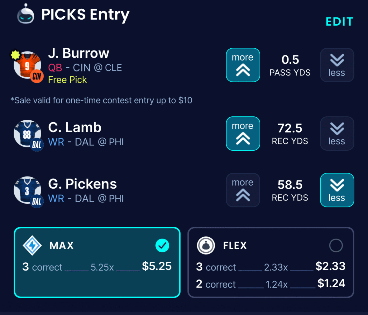Sleeper Picks entry.