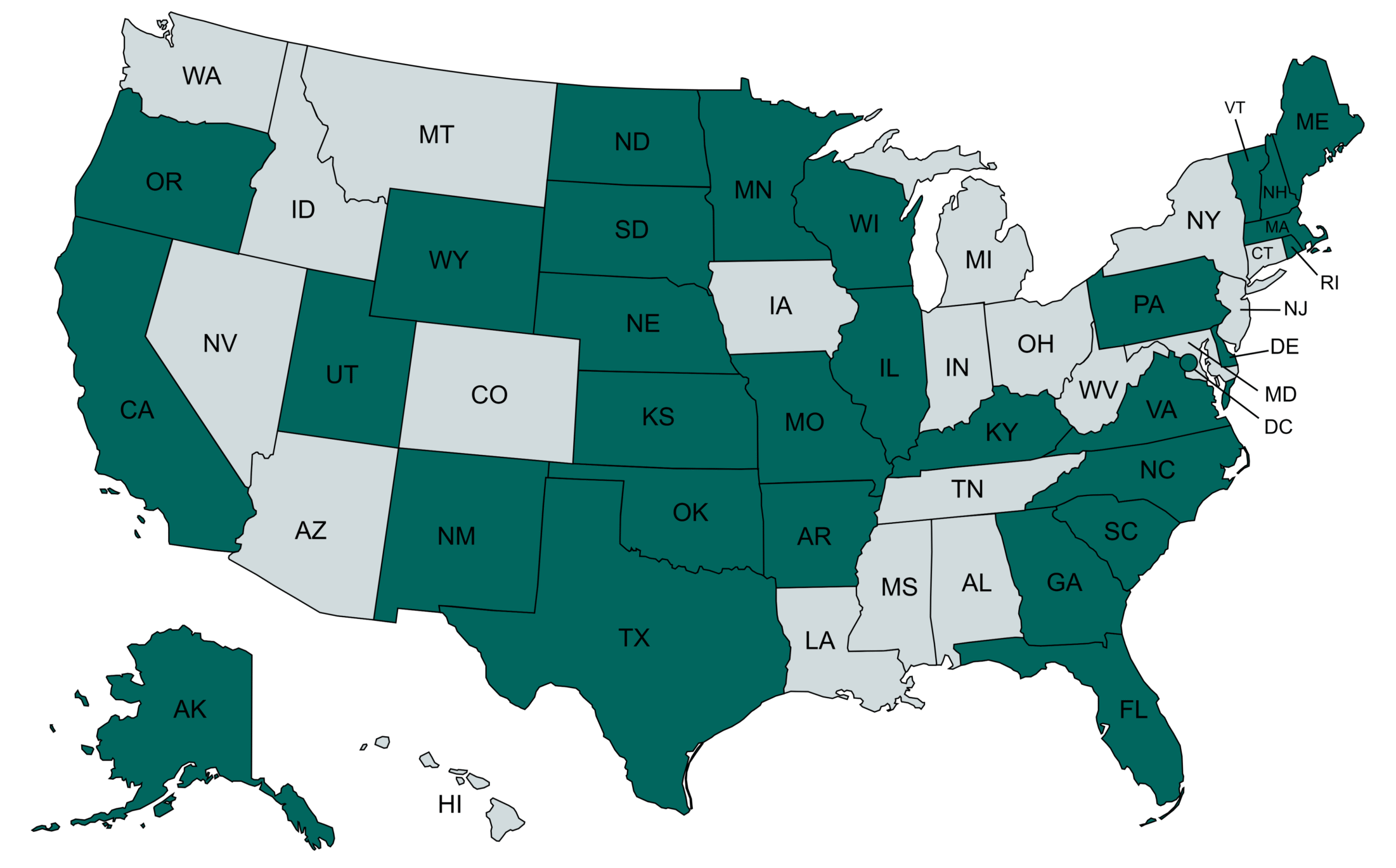 Chalkboard Fantasy state map.