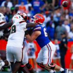 Florida quarterback DJ Lagway throws a pass.