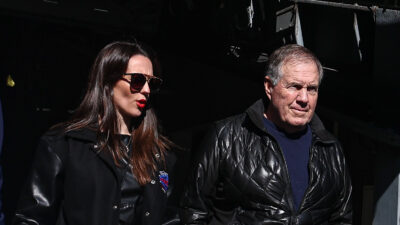 Jordon Hudson and Bill Belichick.