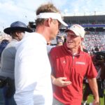 Ole Miss coach Lane Kiffin and Oklahoma coach Brent Venables.